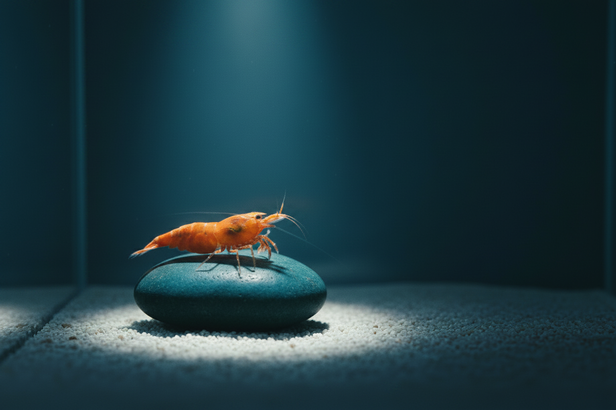 Orange Sunkist Shrimp on rock hero